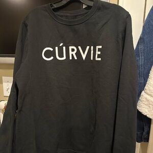 Curvie 2XL Girl With Curved  Black Sweatshirt for Women